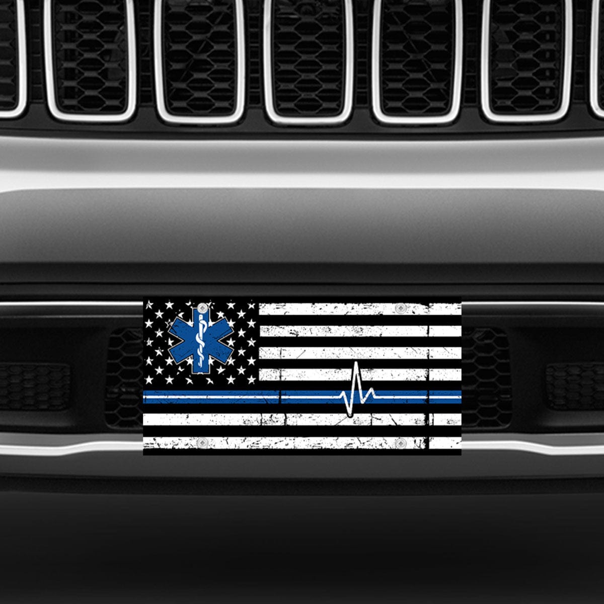 License Plate EMT Paramedic Flag Front License Plate