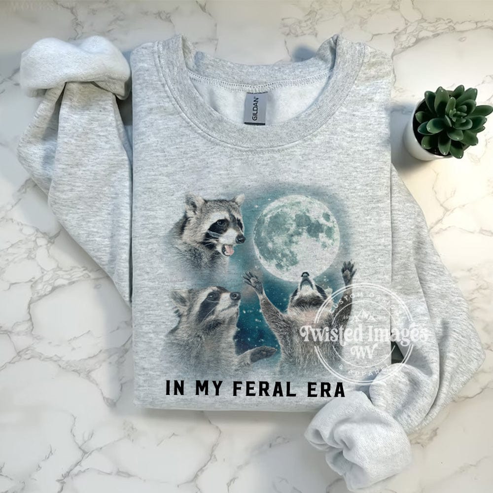 Sweatshirt In My Feral Era Raccoon Crewneck Sweatshirt