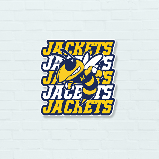 Moorefield Yellow Jackets Mascot Stacked Sticker