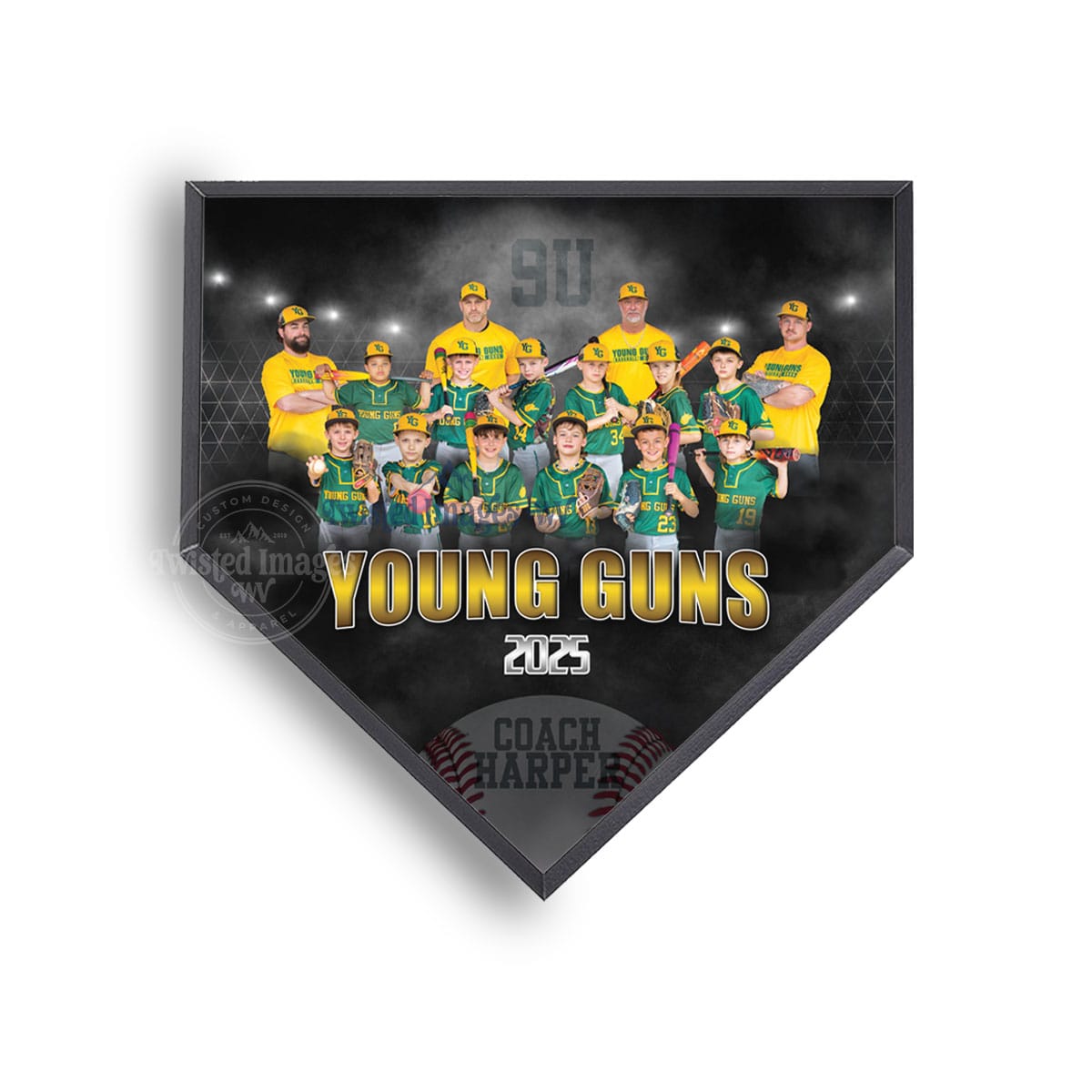 Custom Team Photo Home Plate Plaque | Sponsor or Player Gift