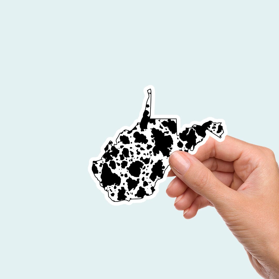 State of West Virginia Cow Print Sticker