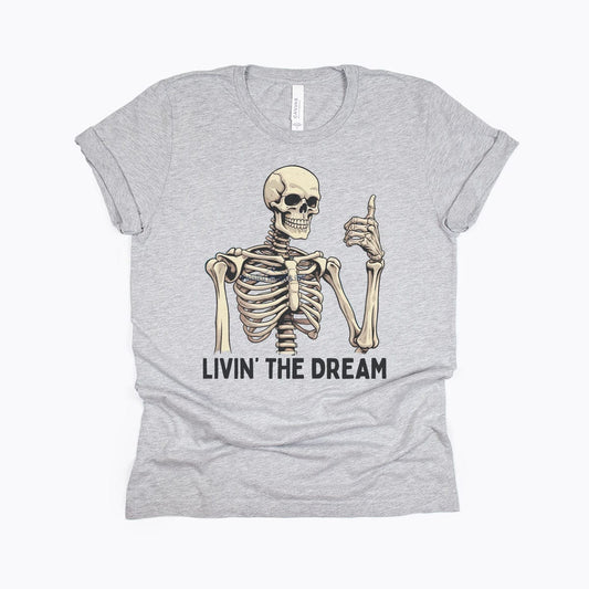 Livin' the Dream Thumbs Up Skeleton T-Shirt
