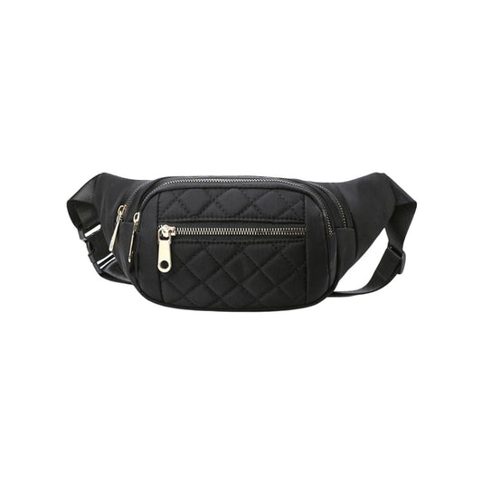 Black Quilted Fashion Fanny Pack for Women