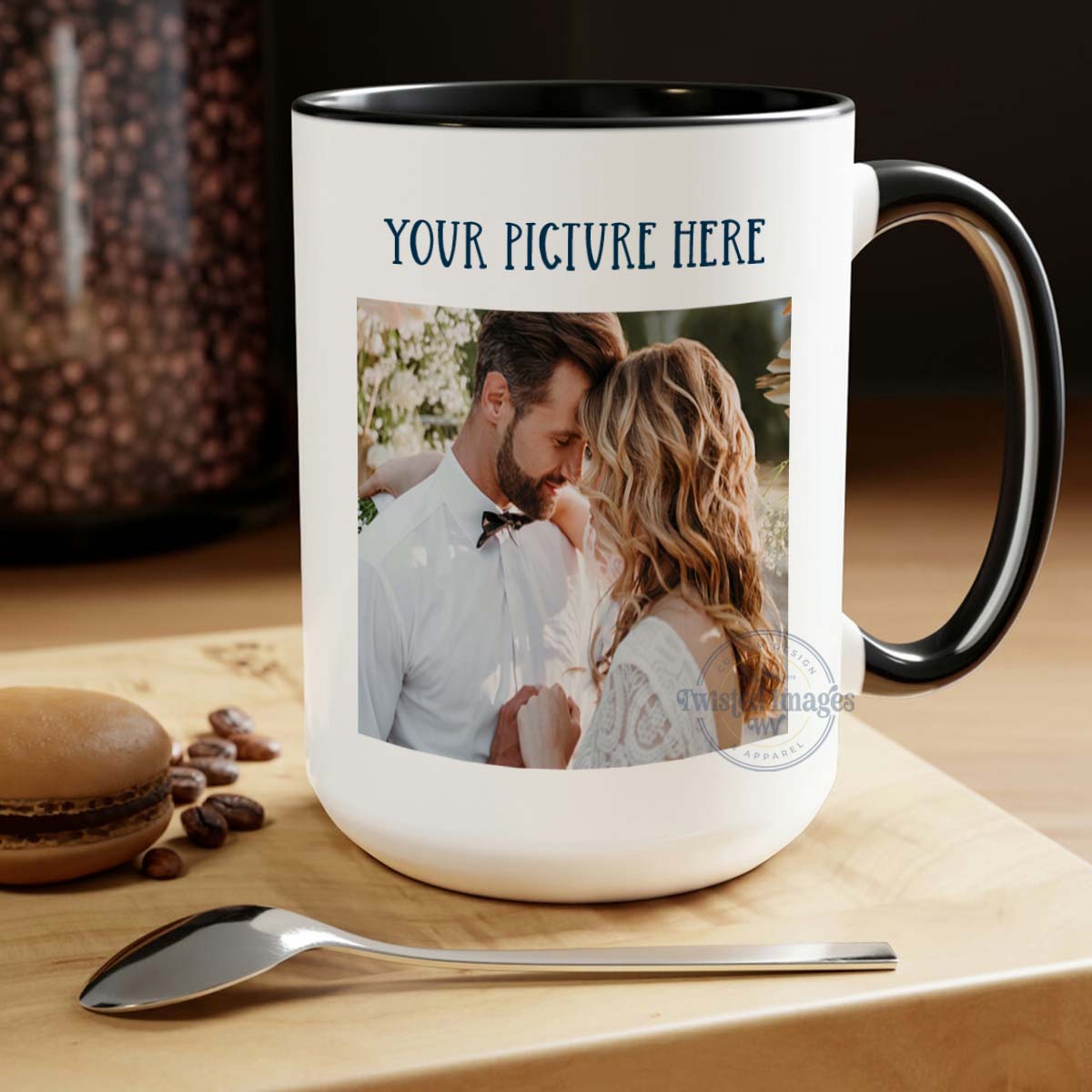 Coffee Cup 15oz Custom Photo Coffee Mug – Personalized Picture Mug with Text for Gifts