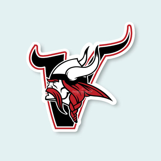 Sticker Flying V Vikings Head Mascot Sticker