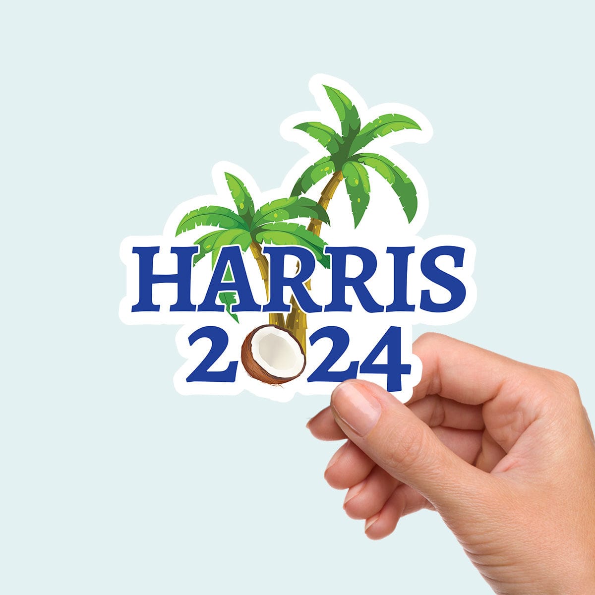 Sticker Harris 2024 Coconut Tree Meme Vinyl Sticker - Premium Waterproof Vinyl - 3 inch