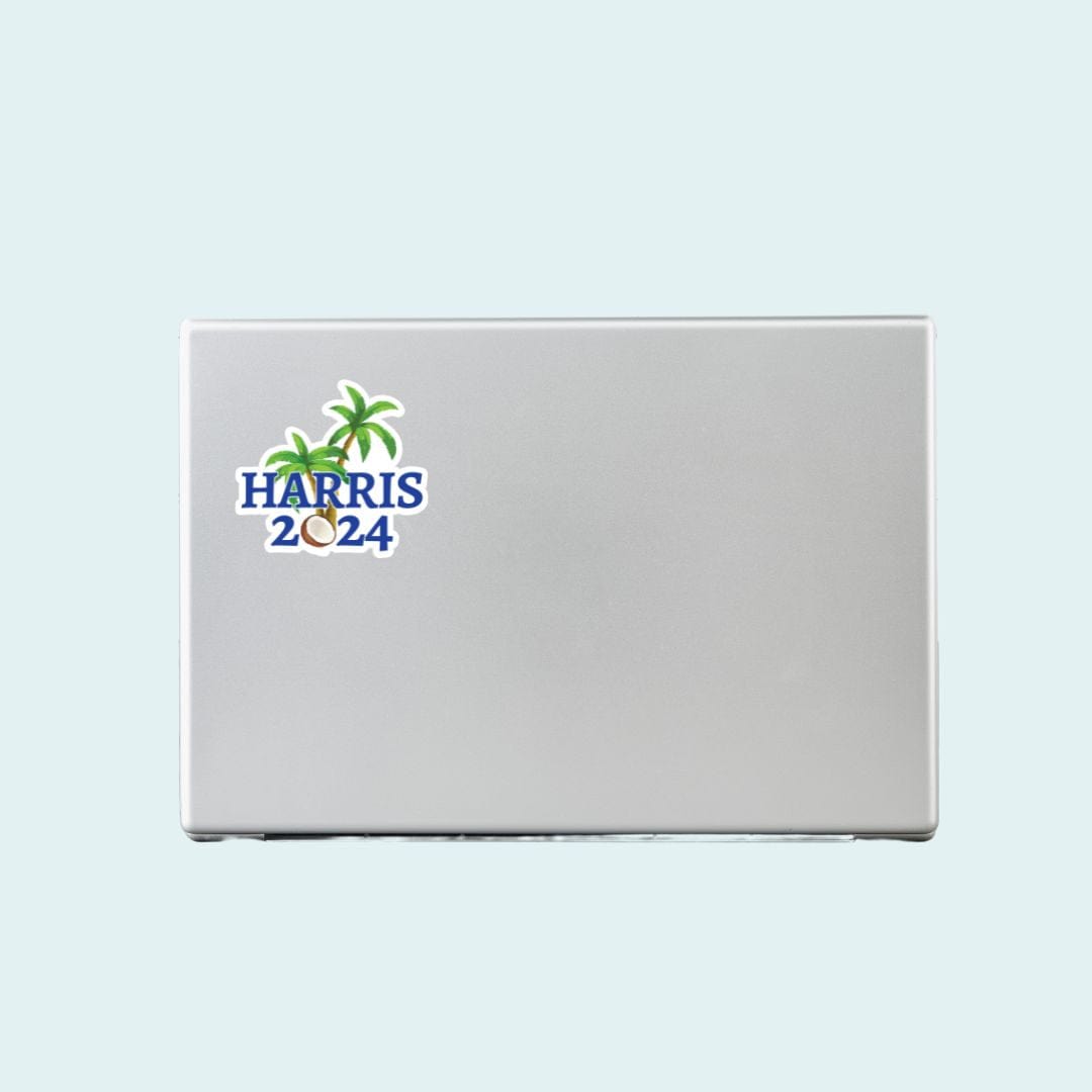 Sticker Harris 2024 Coconut Tree Meme Vinyl Sticker - Premium Waterproof Vinyl - 3 inch