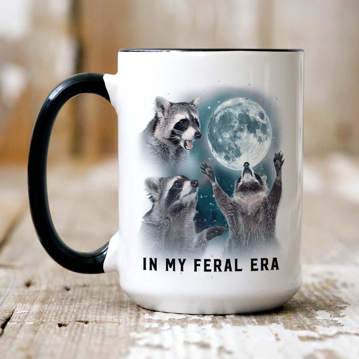 Coffee Cup 15oz In My Feral Era Raccoon Coffee Mug | Funny Gift for Animal Lovers