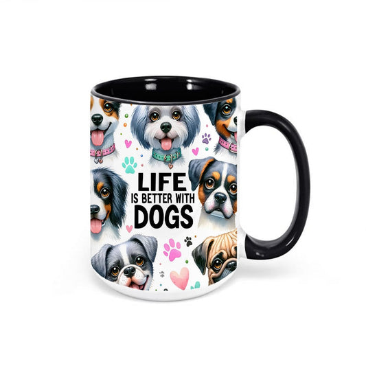 Life is Better With Dogs Ceramic Coffee Mug