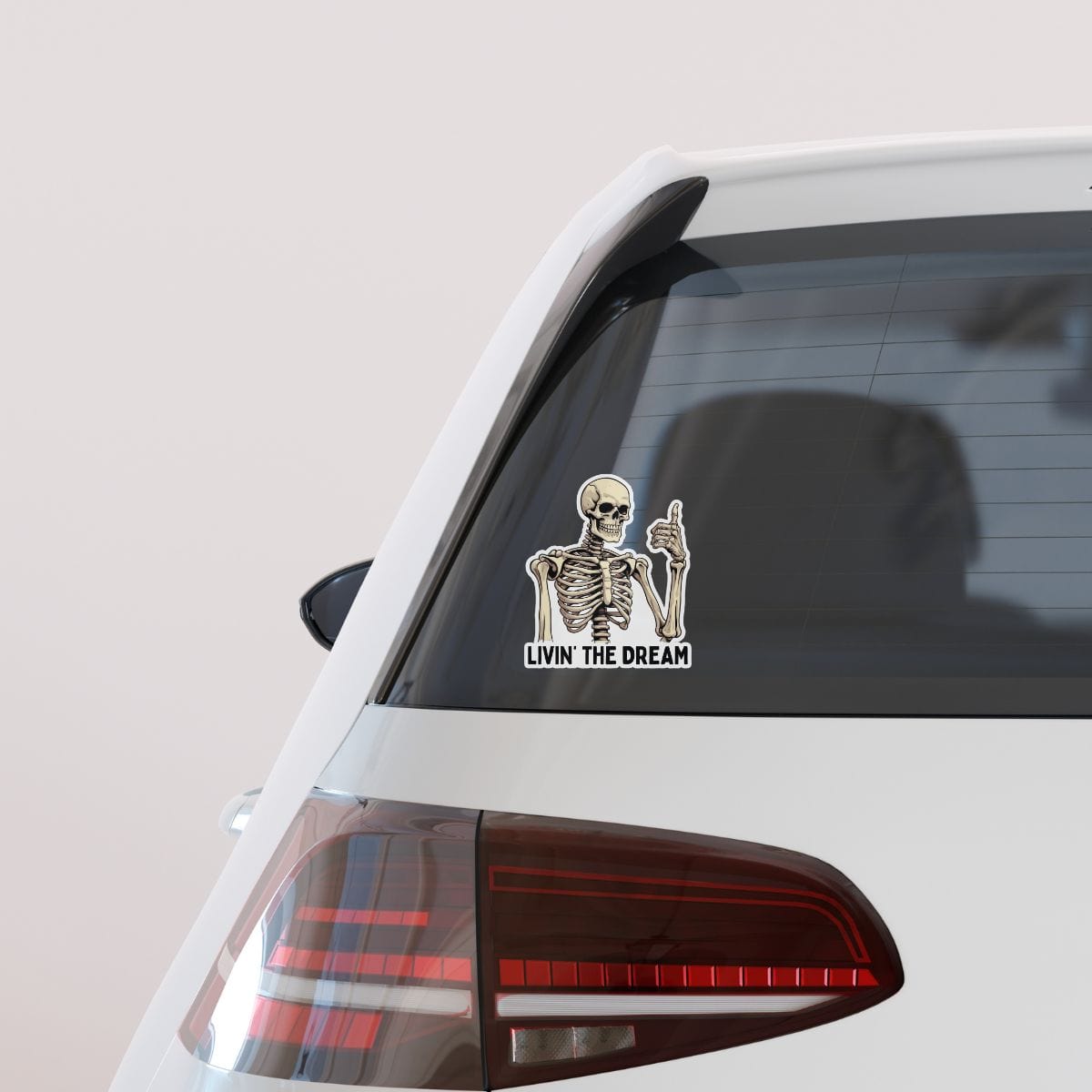 Sticker Living the Dream Skeleton Funny Decal Vinyl Sticker