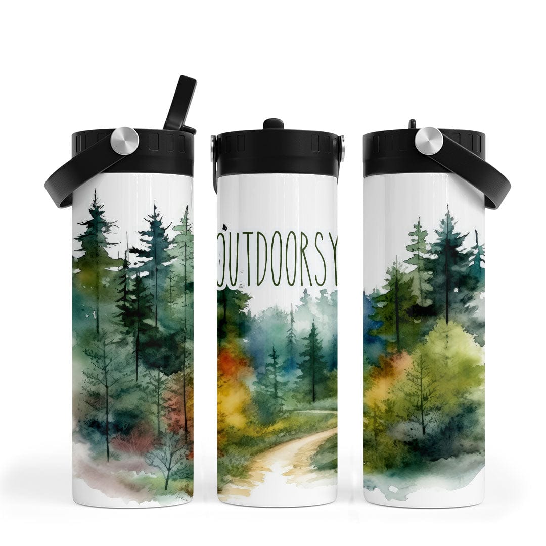 Outdoorsy Tumbler Water Bottle Flask with Handle