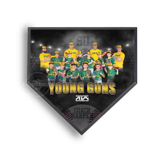 Custom Team Photo Home Plate Plaque | Sponsor or Player Gift