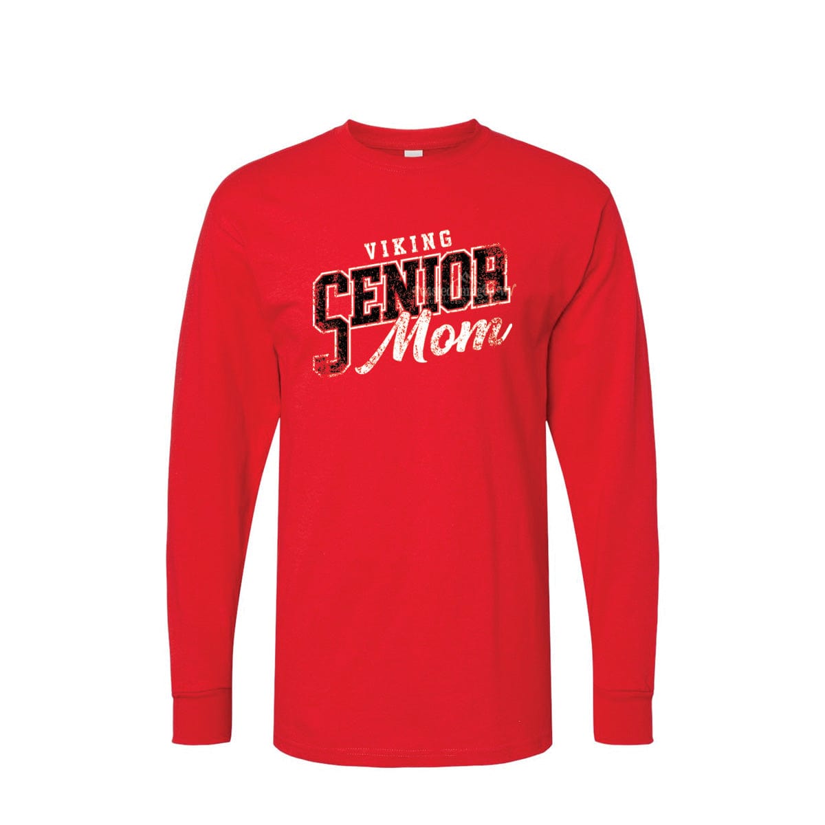 Shirts & Tops Red / Long Sleeve / Small Viking Senior Mom T-shirt Distressed