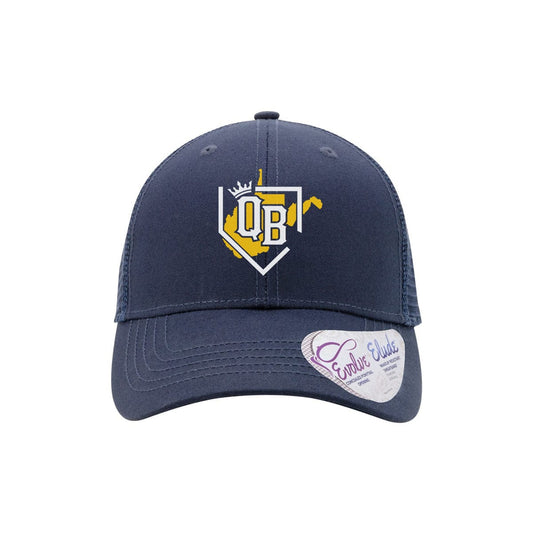 Headwear Navy Womens Queen Bees Snapback Ponytail Hat