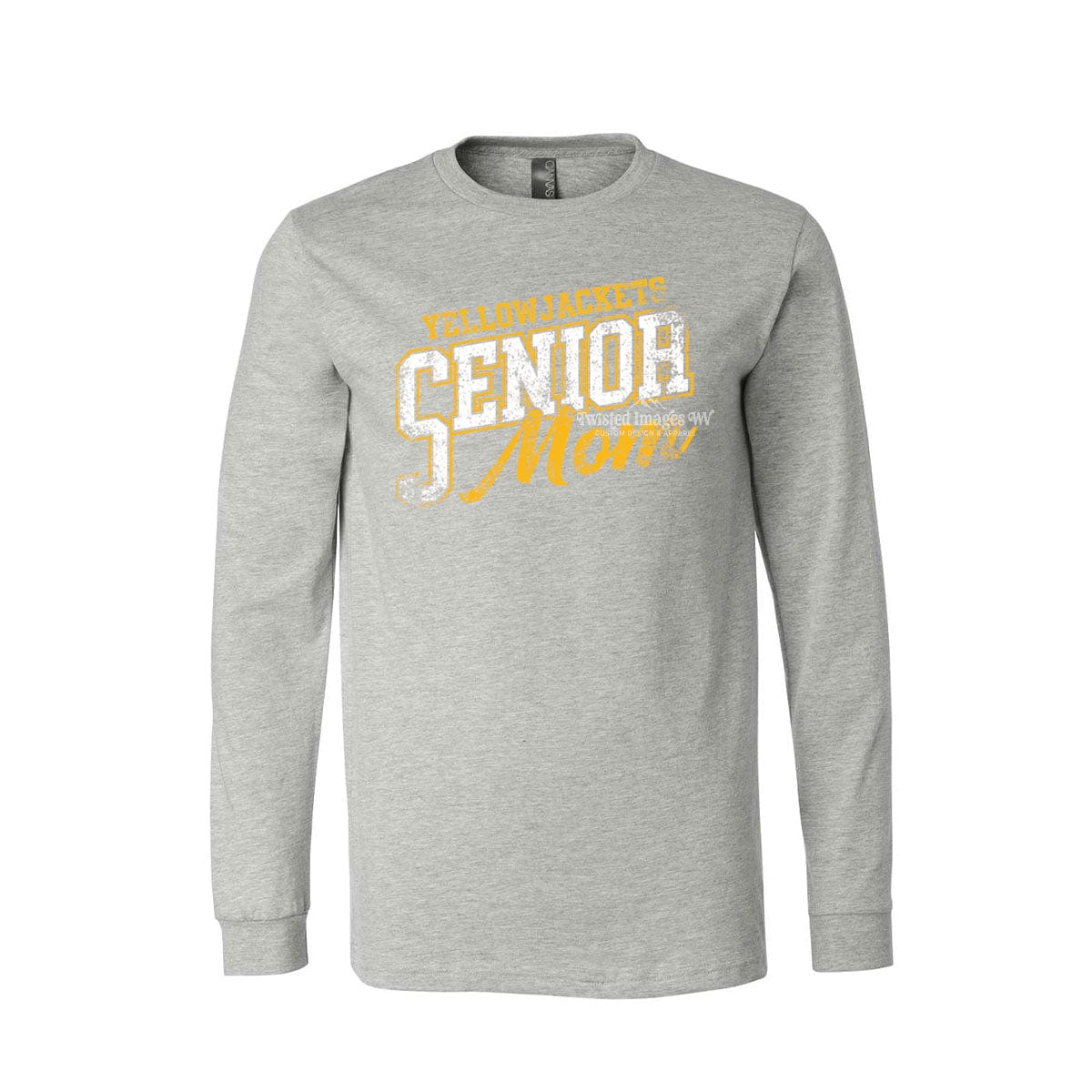 Shirts & Tops Gray / Long Sleeve / Small Yellow Jackets Senior Mom T-shirt Distressed