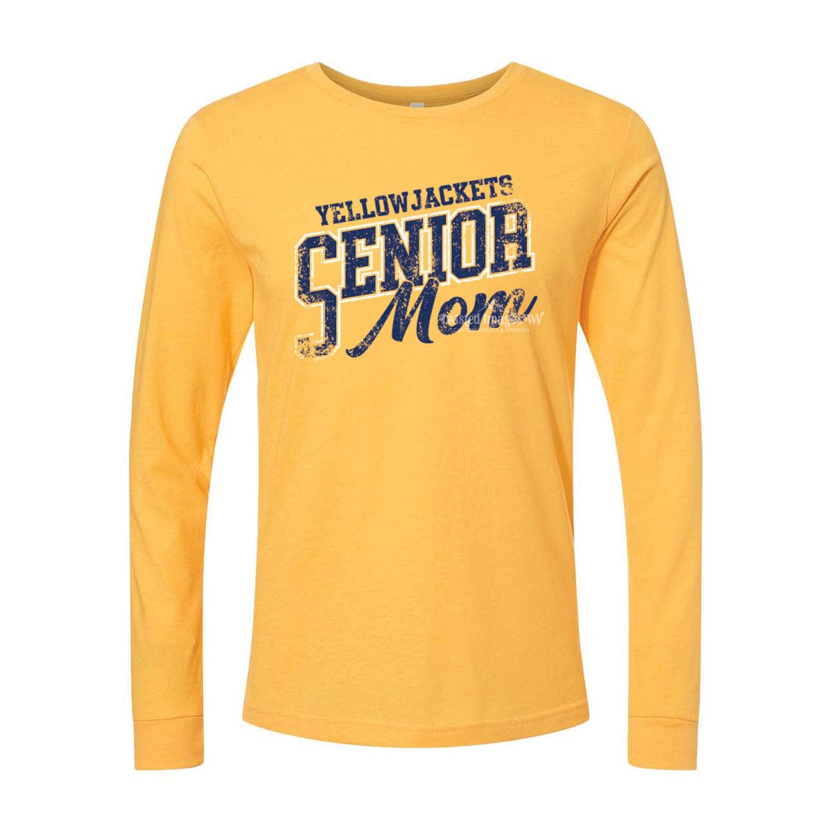 Shirts & Tops Yellow / Long Sleeve / Small Yellow Jackets Senior Mom T-shirt Distressed