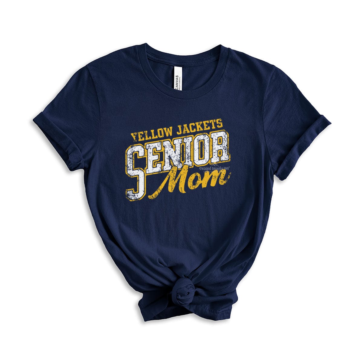 Shirts & Tops Navy / Tee / Small Yellow Jackets Senior Mom T-shirt Distressed