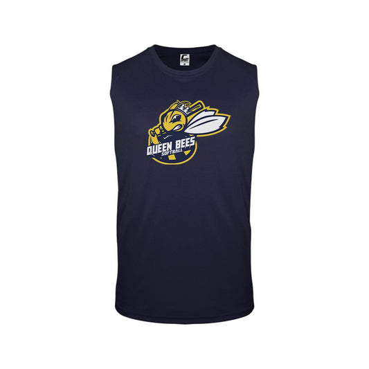 Shirts & Tops XS / Navy Youth Sleeveless Performance Tee Queen Bees Logos